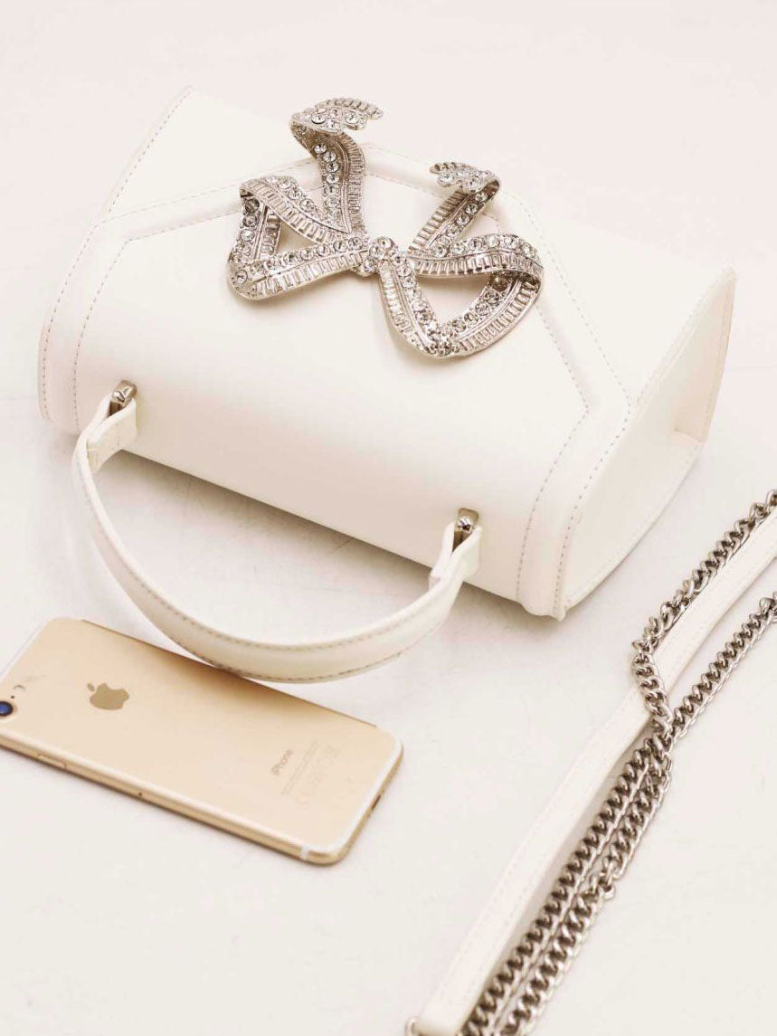 Miriam - Liten handväska med konstgjord rosett